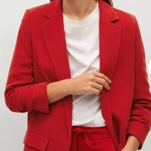 Mango Red open front  crepe blazer